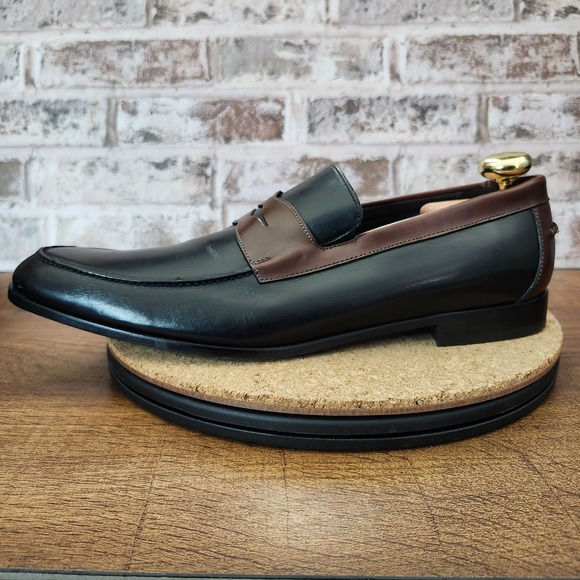Donald J. Pliner Two Tone Penny Loafers mens Black/ Brown size 13 - Picture 16 of 16